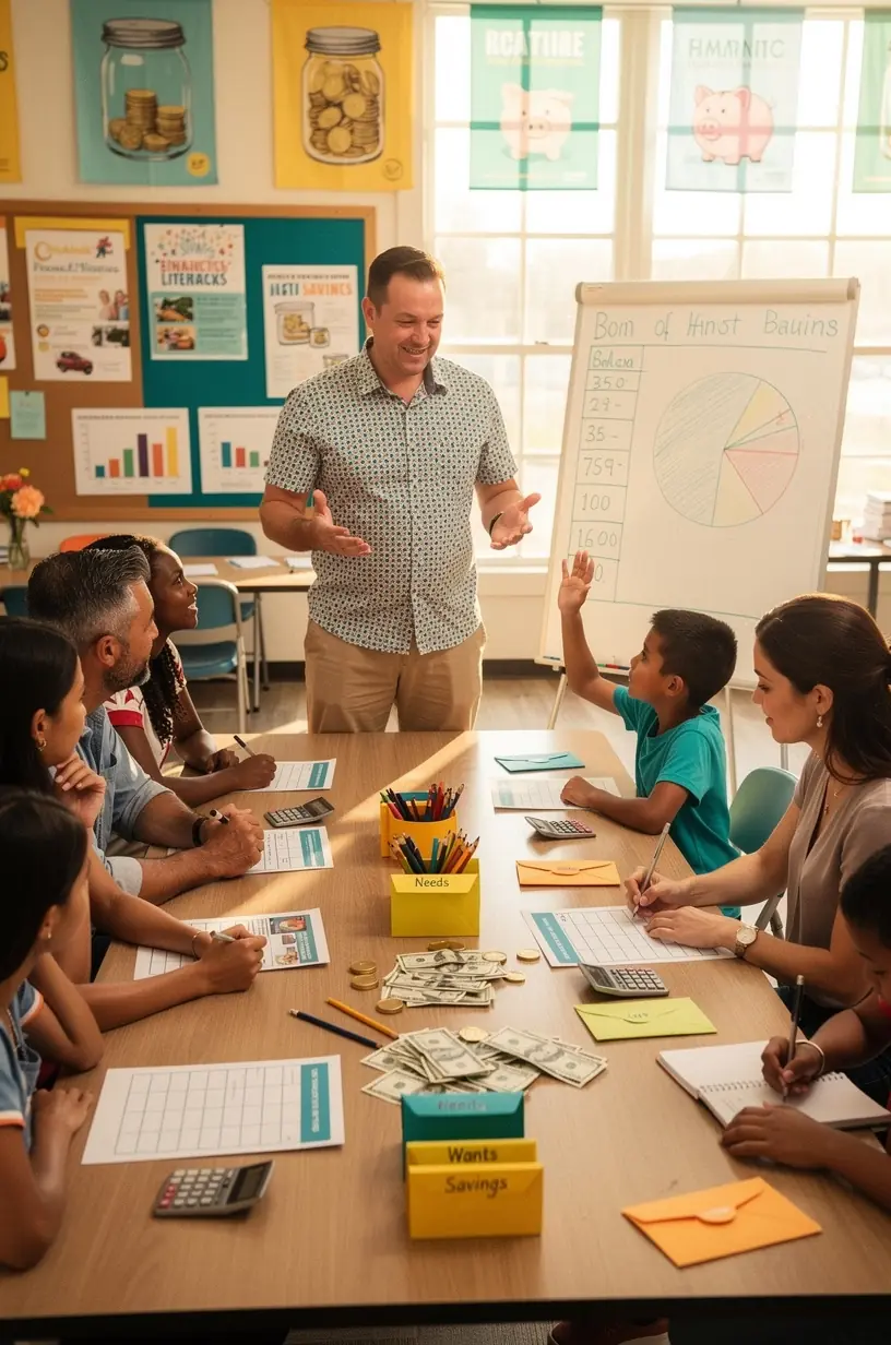 Online pénzügyi tanfolyamhoz kapcsolódó interaktív prezentáció képernyője